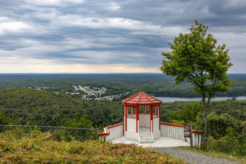 The lookout over Elliot Lake and the surrounding Northern Ontario forest