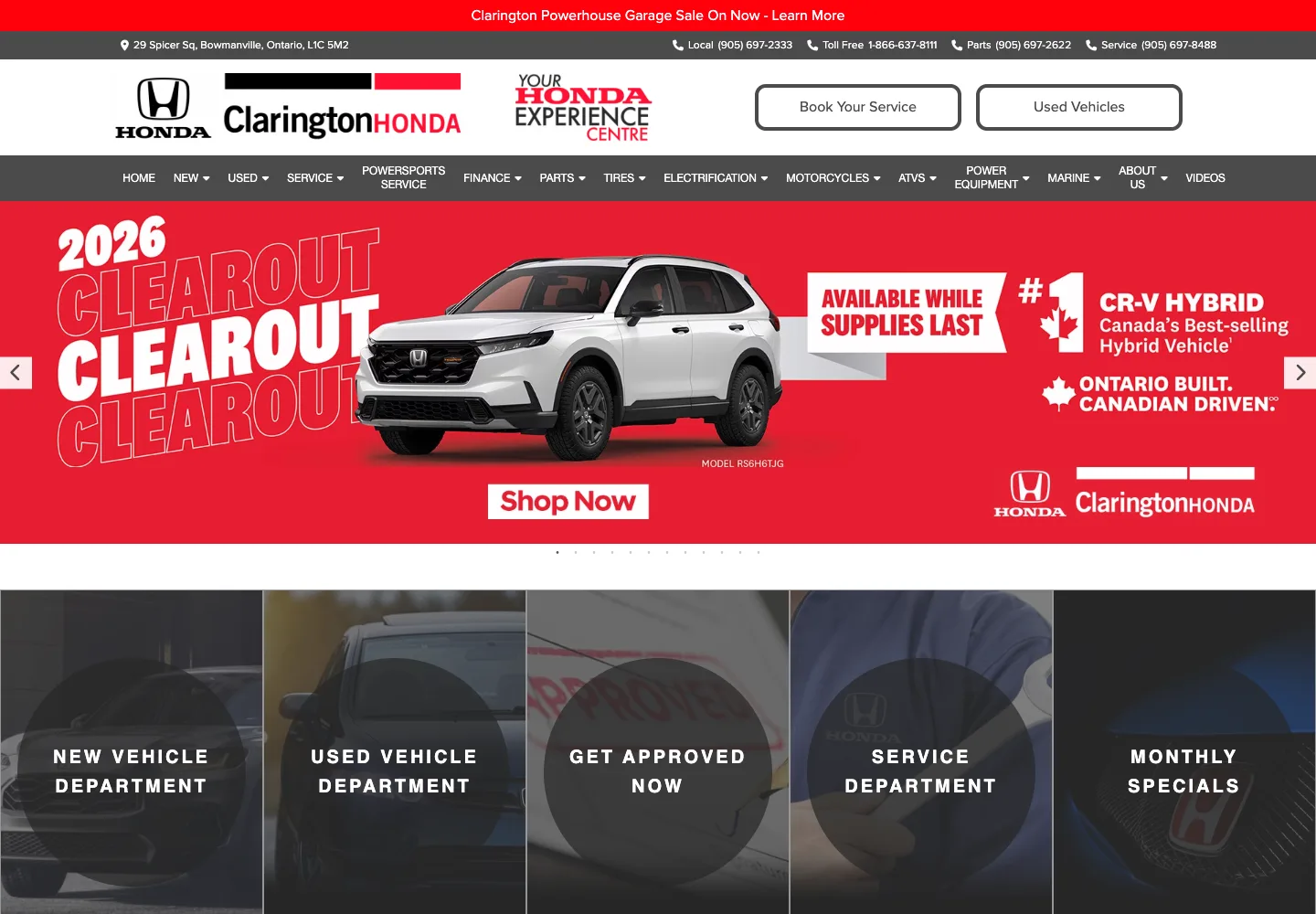 Clarington Honda website, another Glovebox platform example